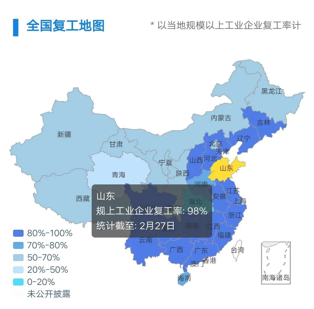 最新复工地图，复工复产新篇章的指引